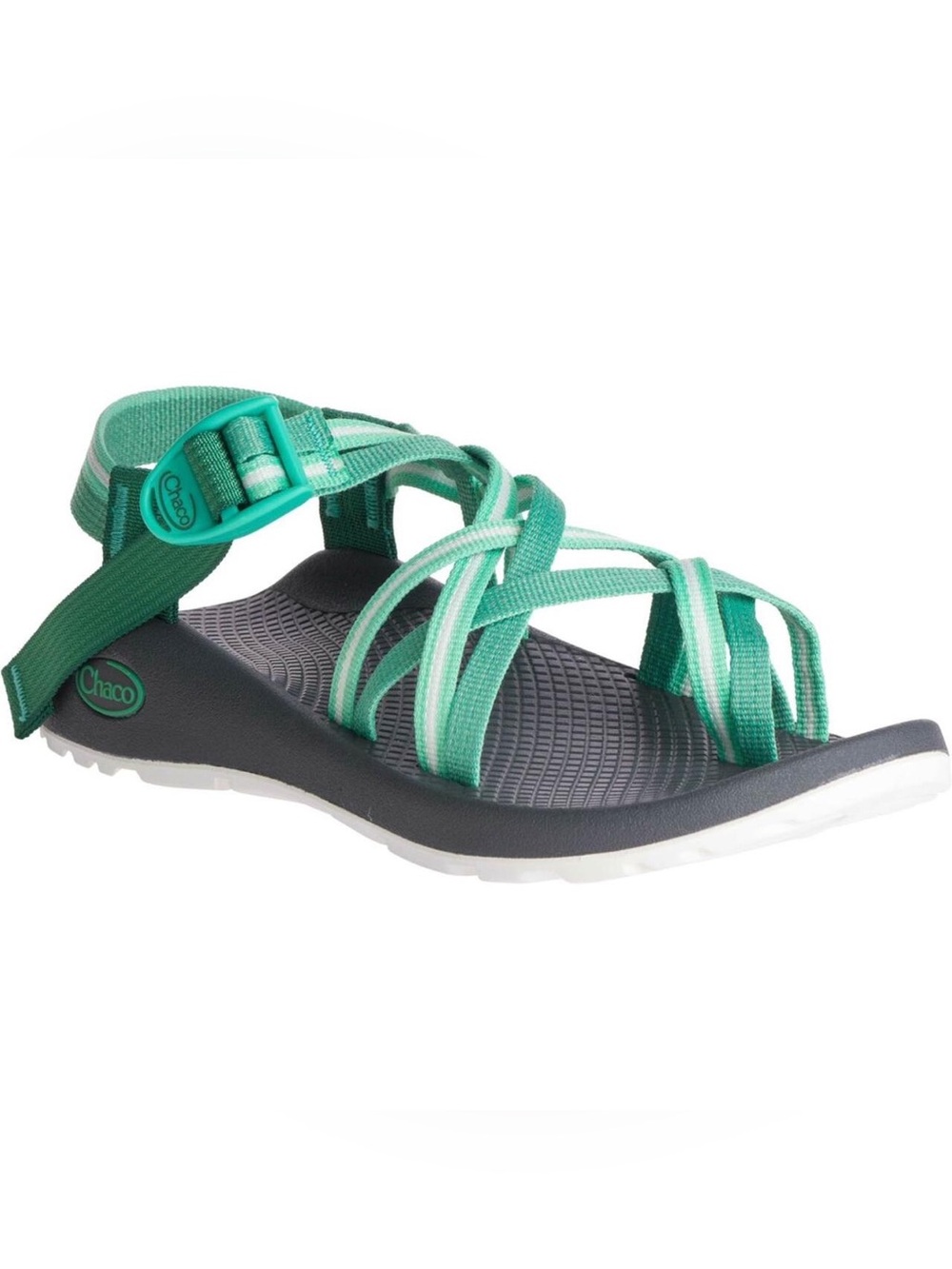 Women’s teal green and white chacos